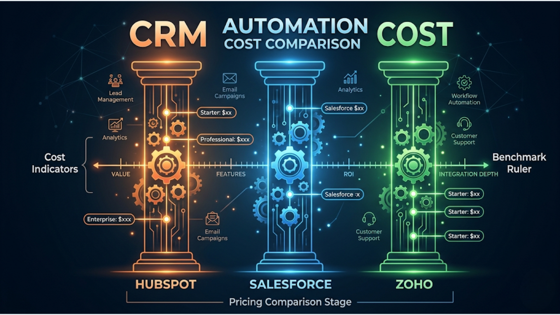Cost of Automating a CRM: HubSpot, Zoho, Salesforce Benchmarks