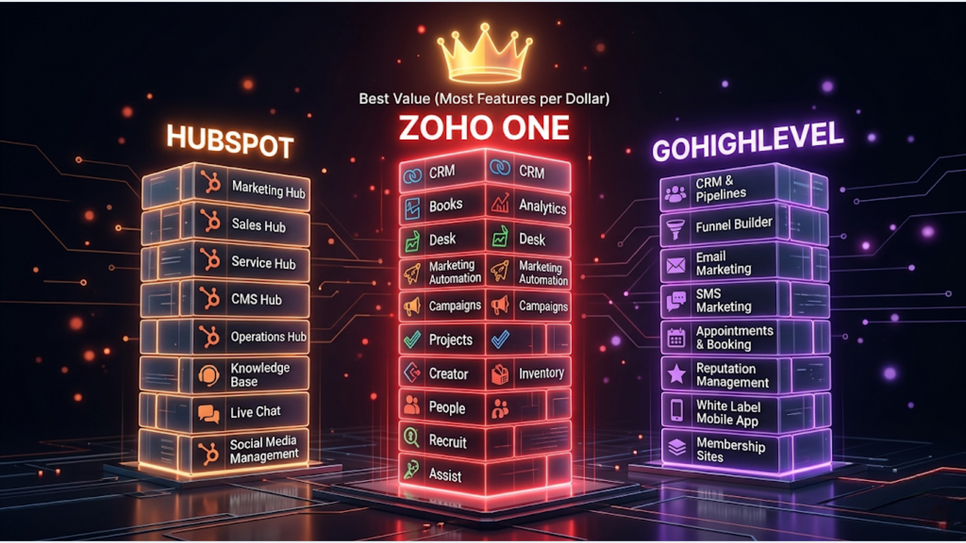 Zoho One vs HubSpot Starter vs GoHighLevel: Which All-in-One Wins?