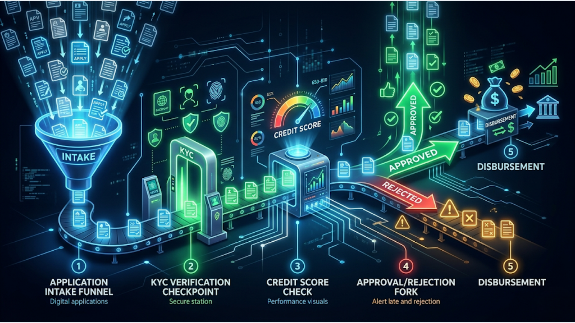 Loan Application Pipeline Automation: KYC, Credit Checks, Status Updates